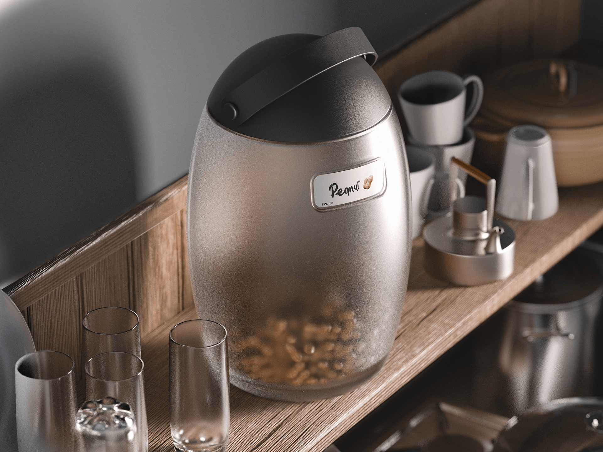 3d，Render，container，bottle，