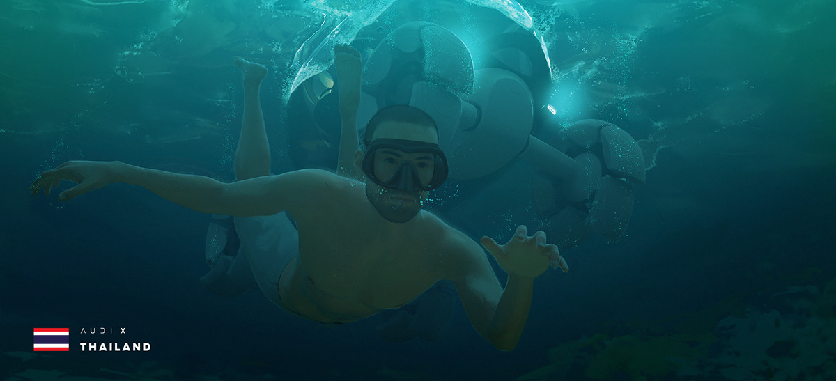 audi，automobile，diving，