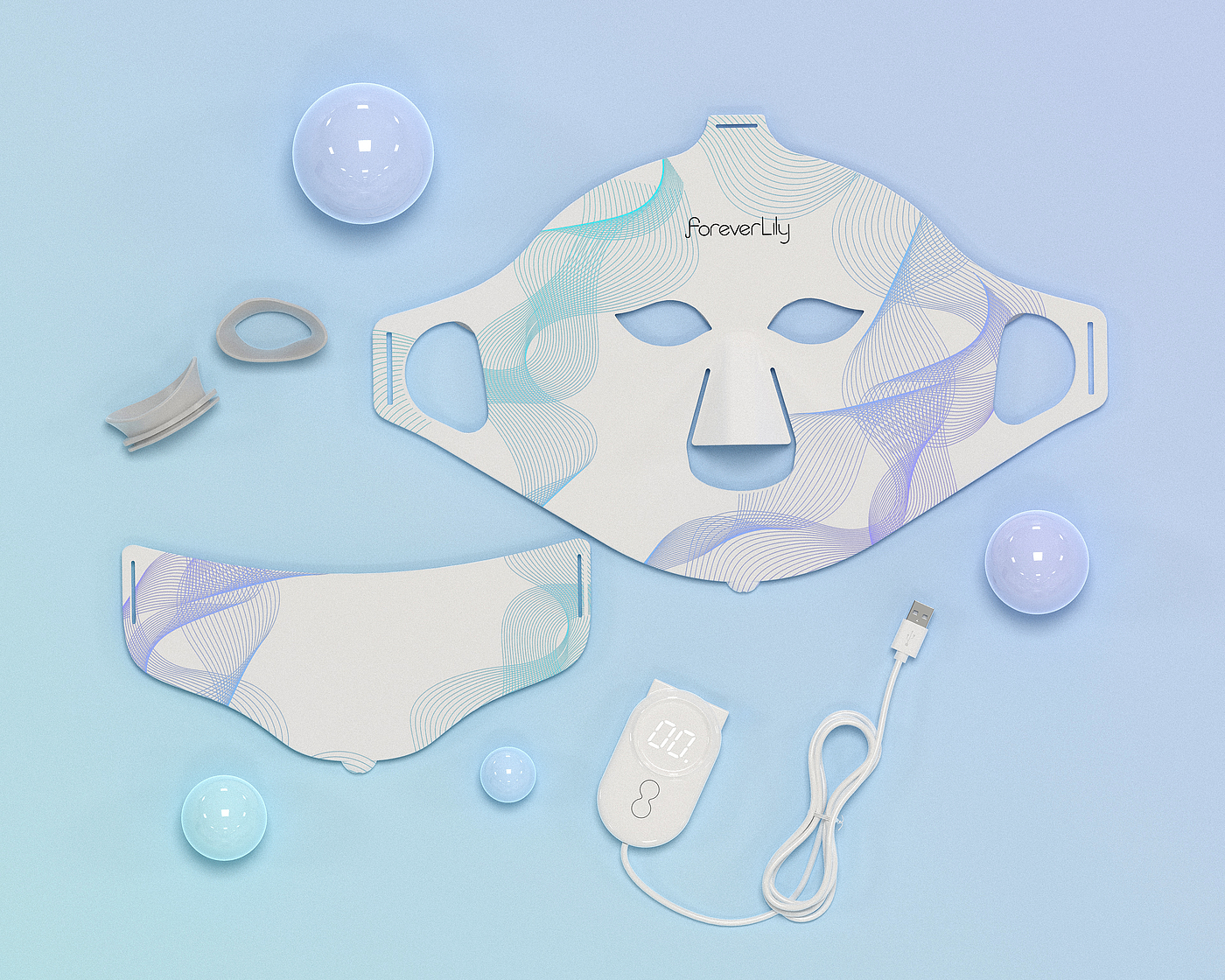 Color Light，face shield，Silicone material，cosmetology，