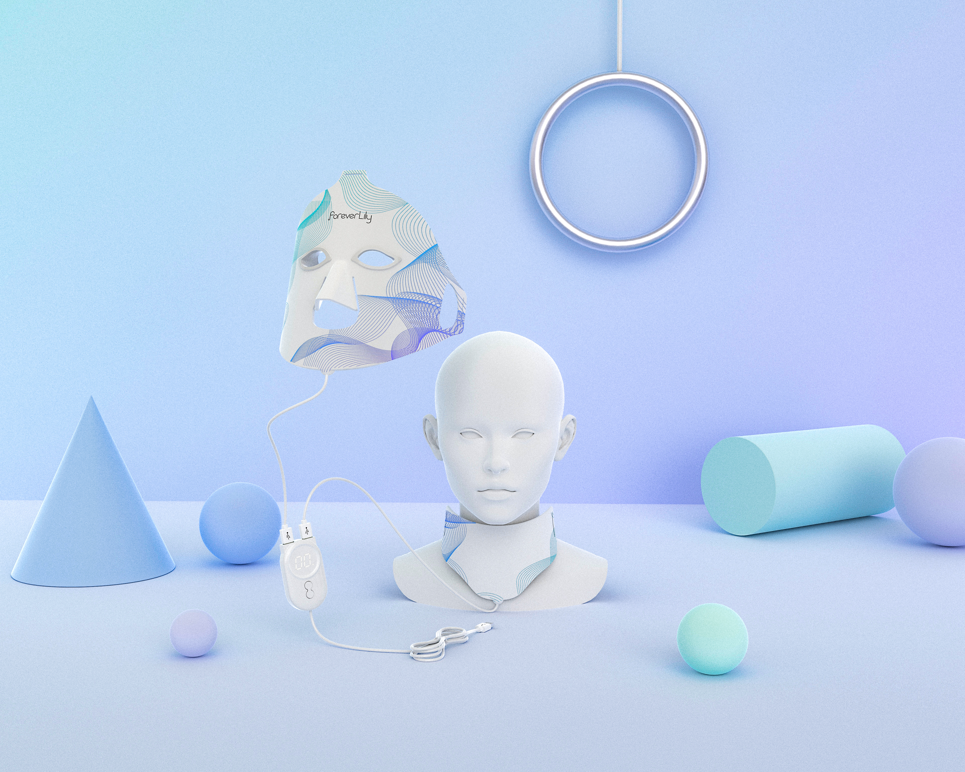 Color Light，face shield，Silicone material，cosmetology，