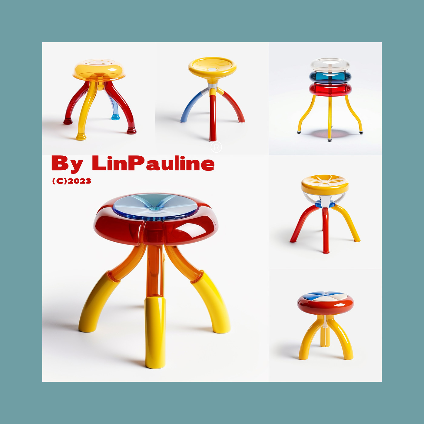 stool，furniture design ，Plastic，colour，