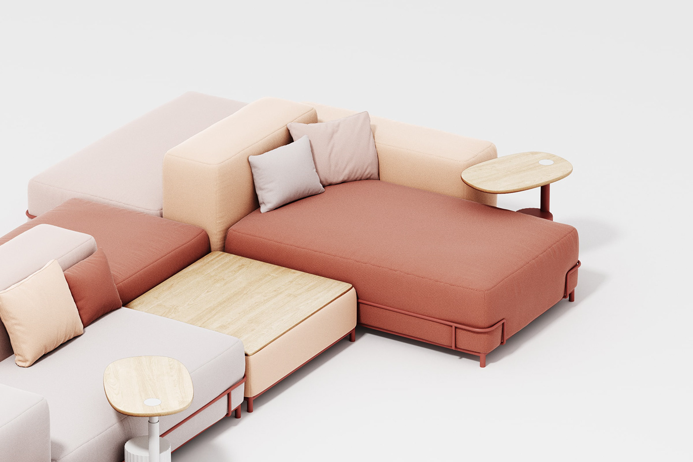product design，3D visualization，sofa，Sectional sofa，