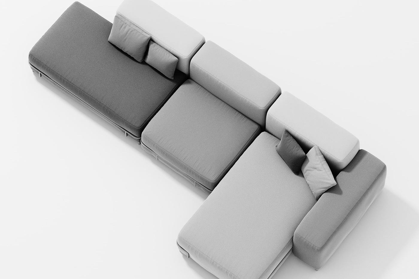 product design，3D visualization，sofa，Sectional sofa，