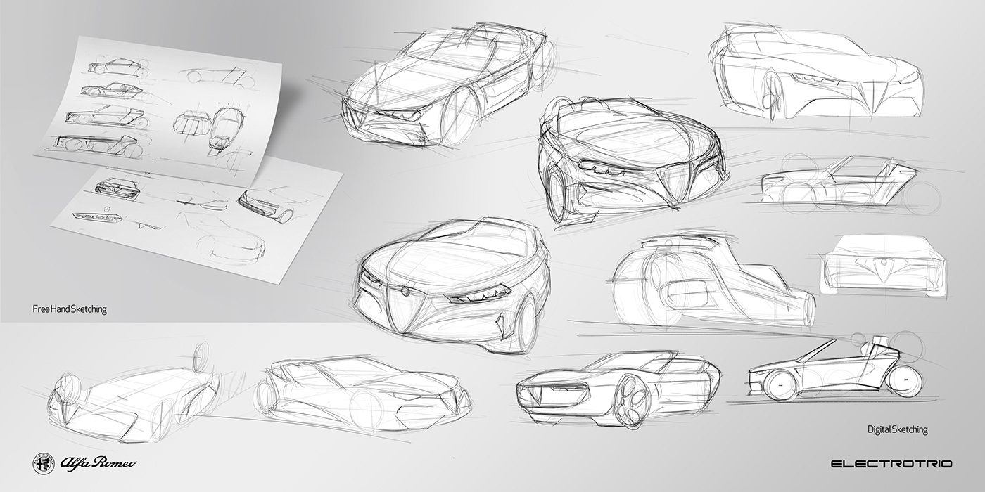 Alpha Romeo，automobile，Tricycle，product design，Automobile design，