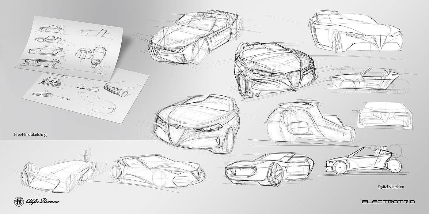 Alpha Romeo，automobile，Tricycle，product design，Automobile design，