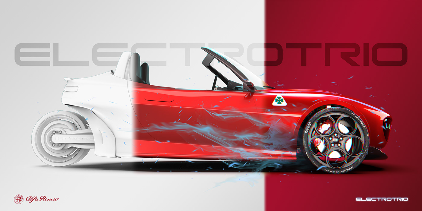 Alpha Romeo，automobile，Tricycle，product design，Automobile design，