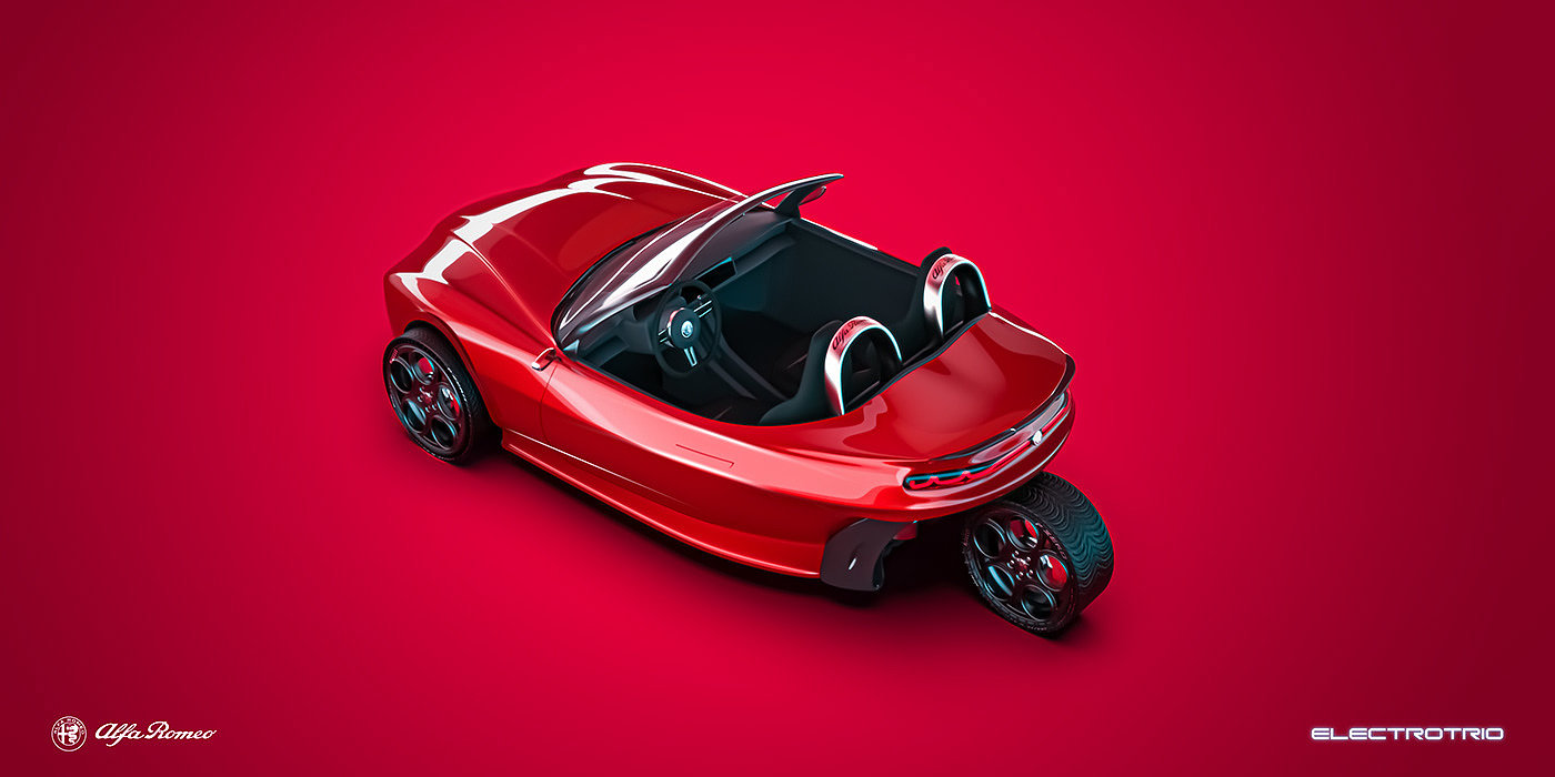 Alpha Romeo，automobile，Tricycle，product design，Automobile design，
