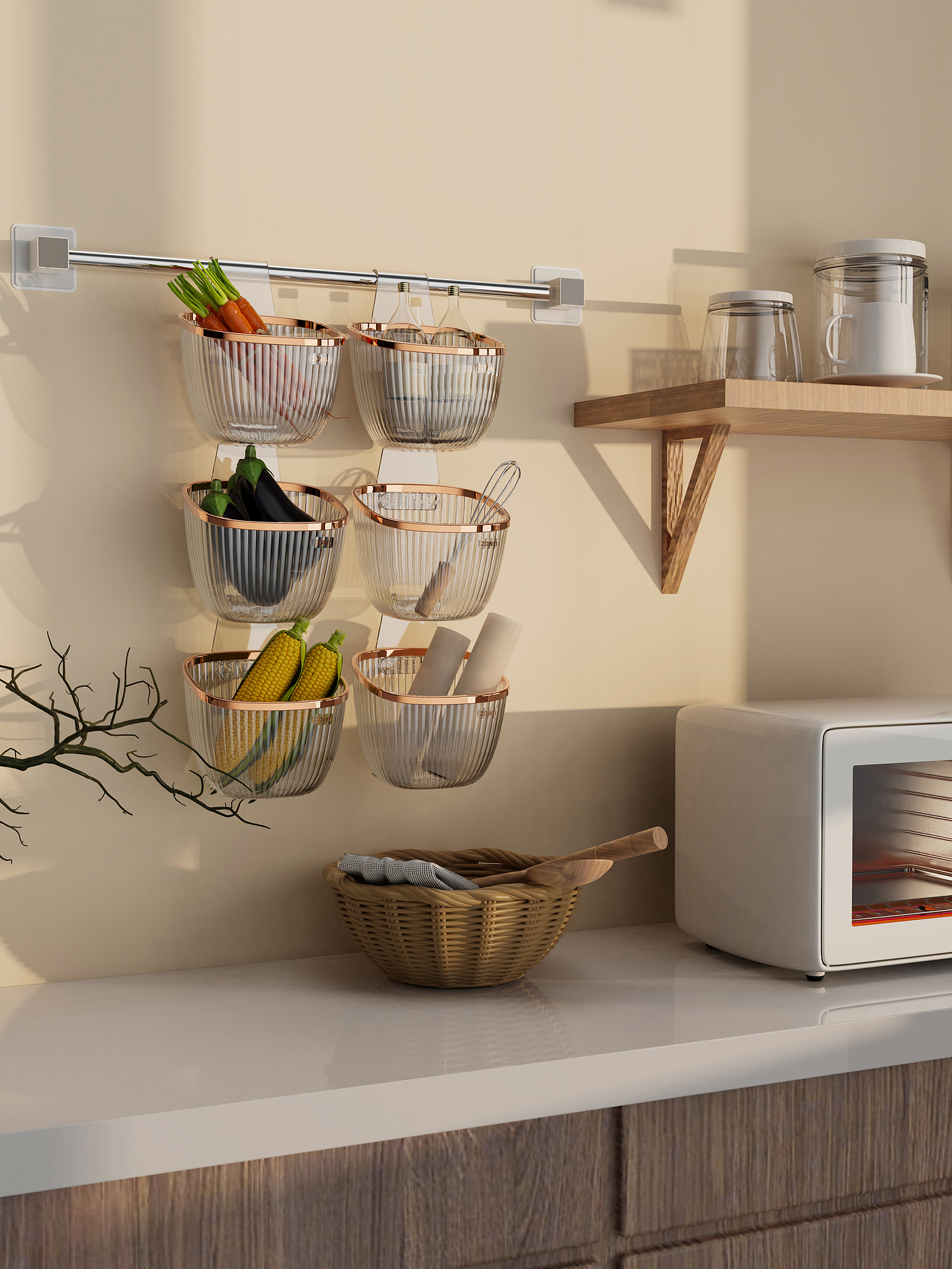 Hanging basket design rendering，