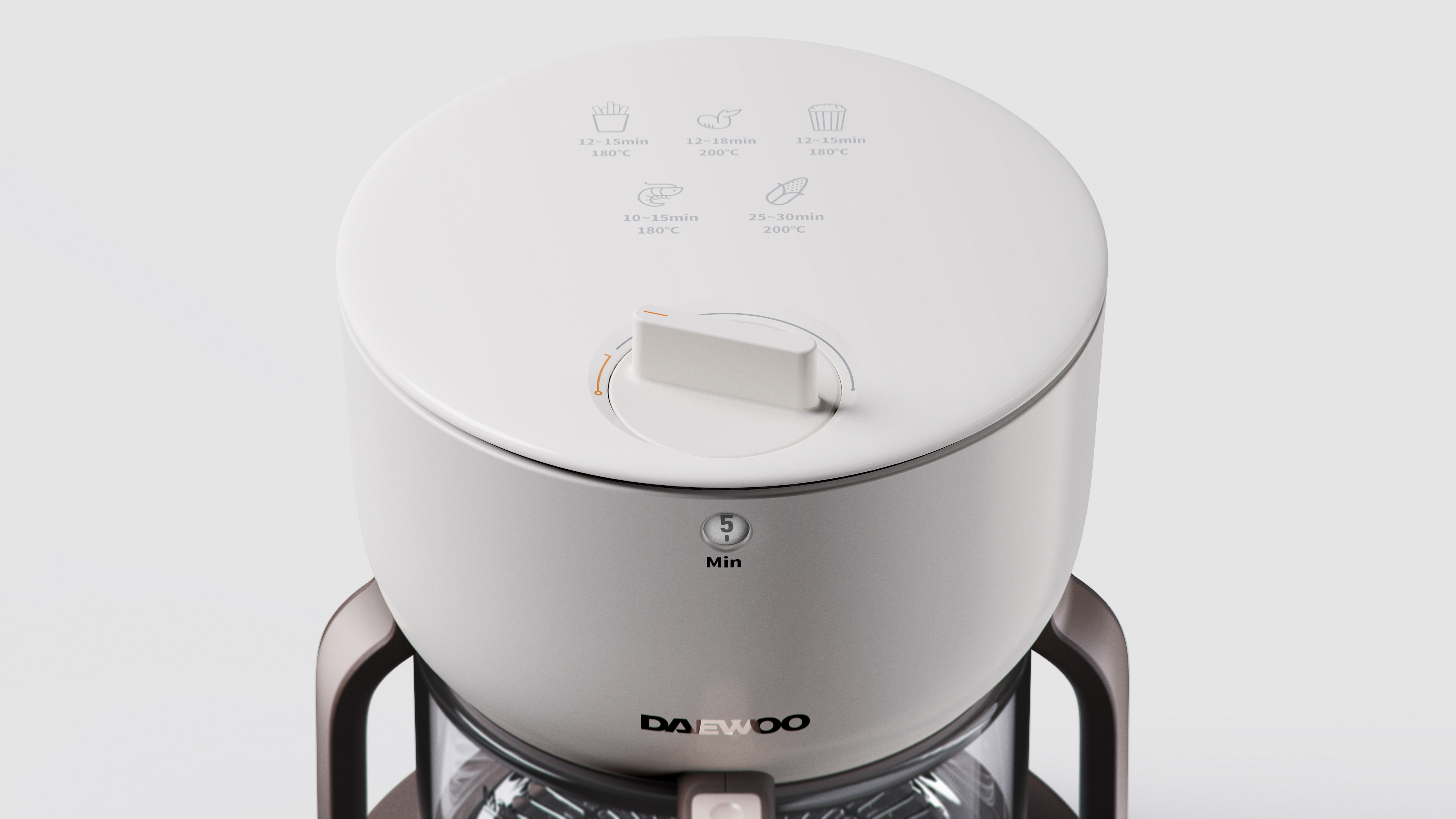 product design，industrial design，Air fryer，Glass，Glass pot，