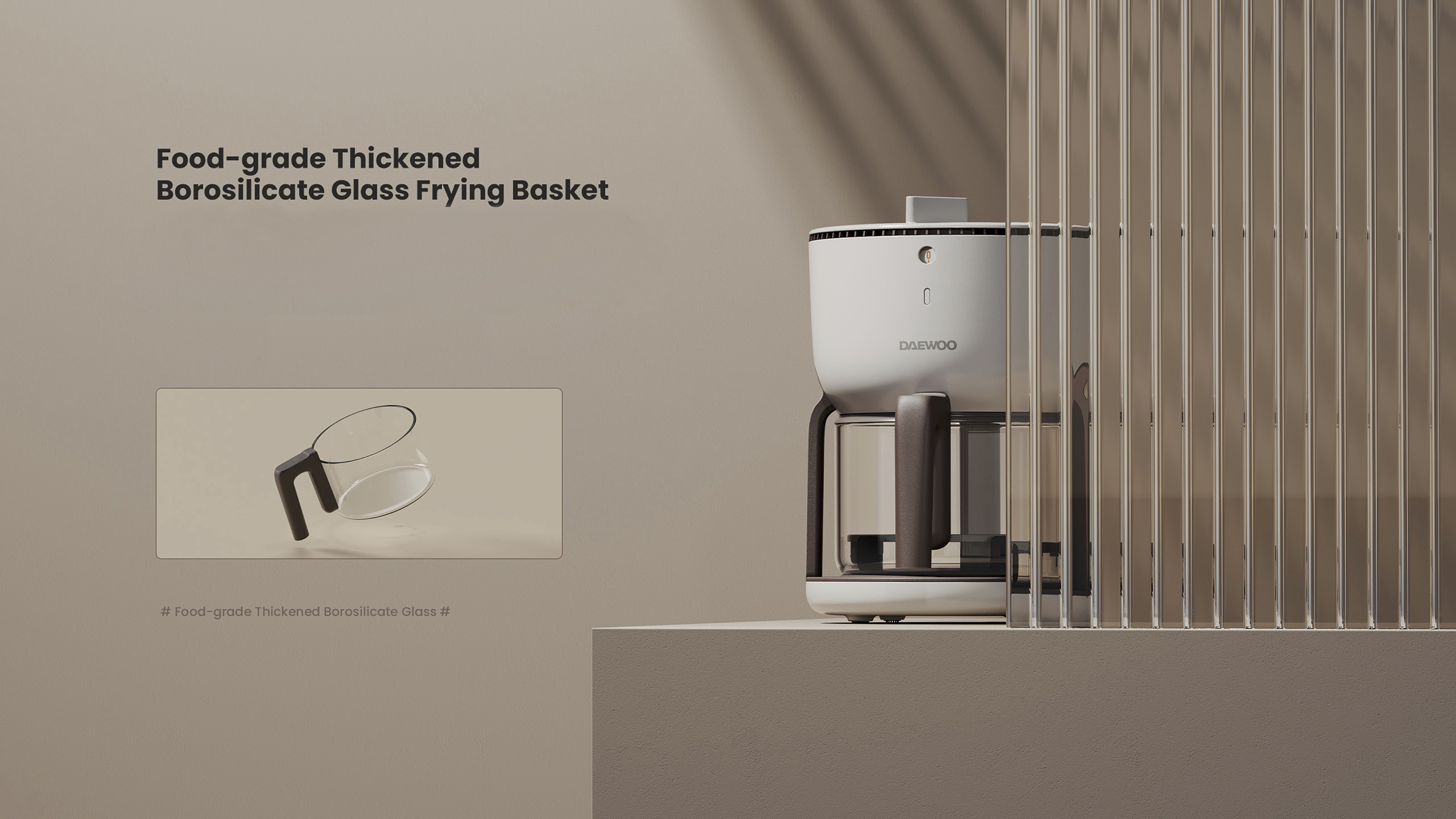 product design，industrial design，Air fryer，Glass，Glass pot，