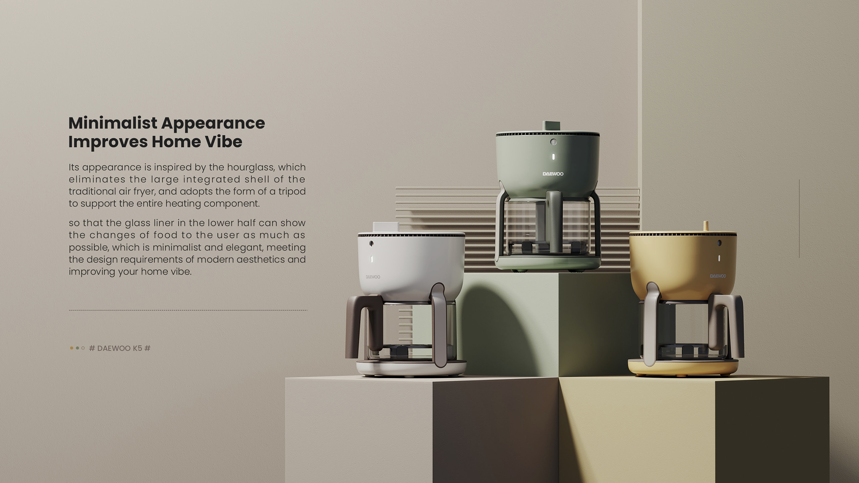 product design，industrial design，Air fryer，Glass，Glass pot，