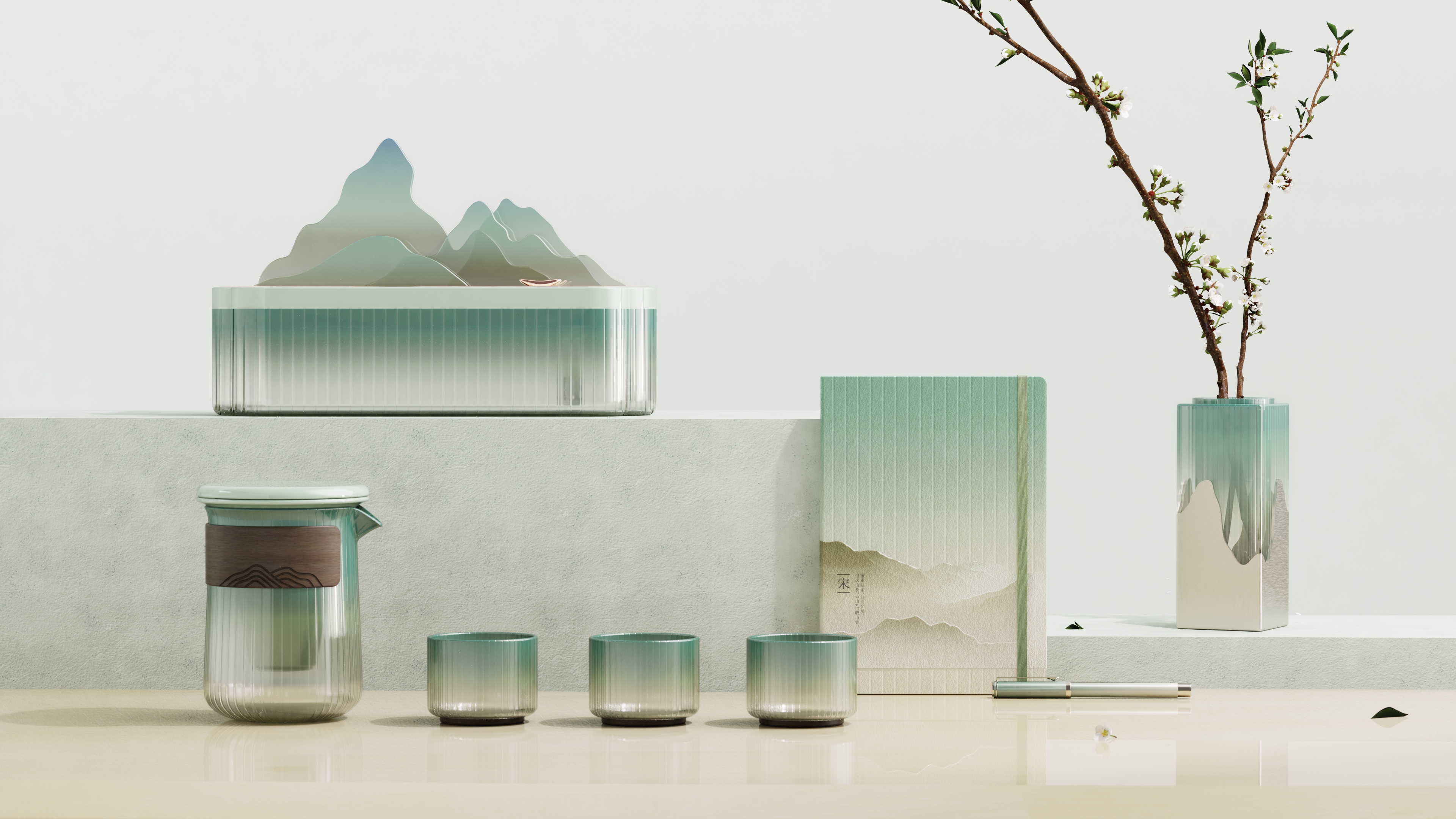 Aromatherapy machine，vase，Tea cup，notebook，Aesthetics of Song Dynasty，