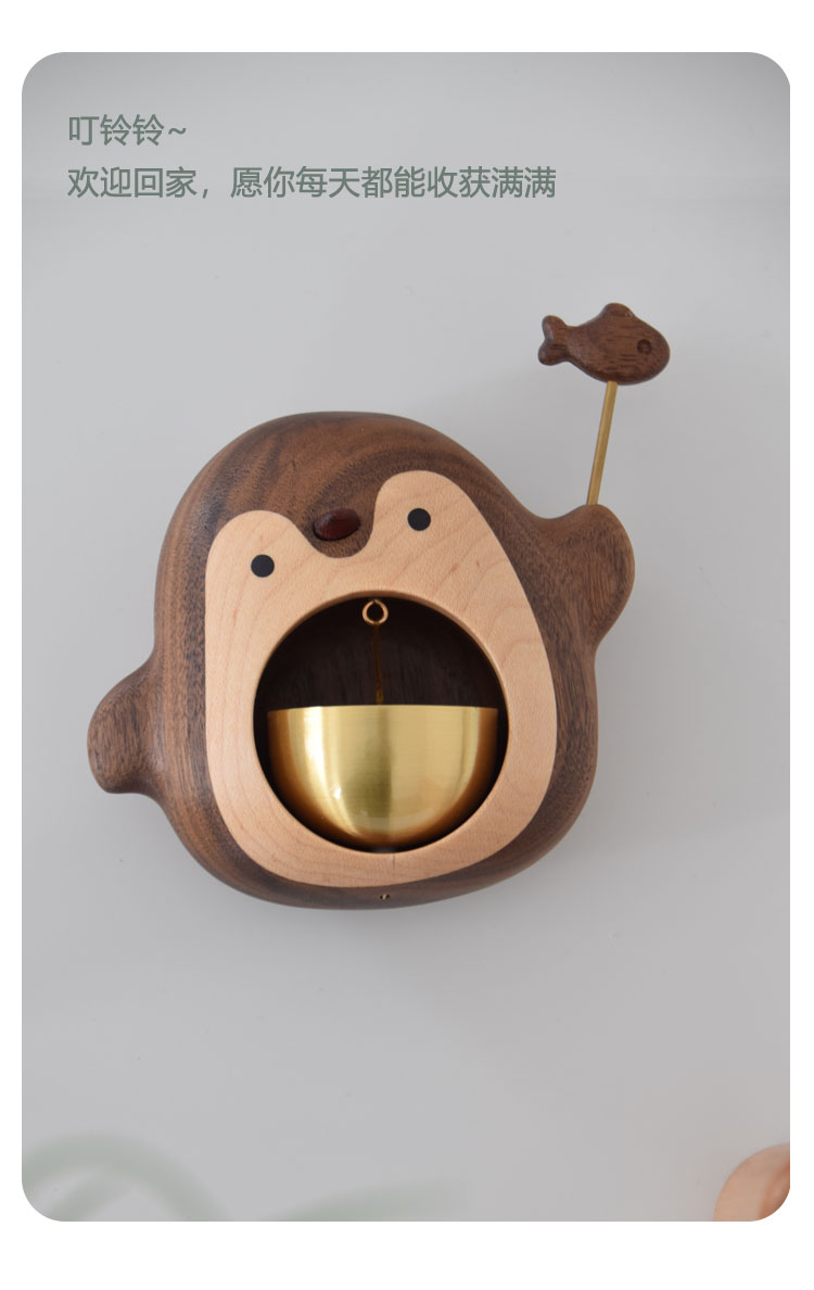 Original design，Solid Wood Crafts，doorbell，Crab，penguin，