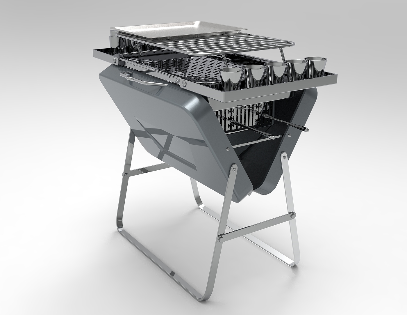 Camping, Product Design, Briefcase, Barbecue，