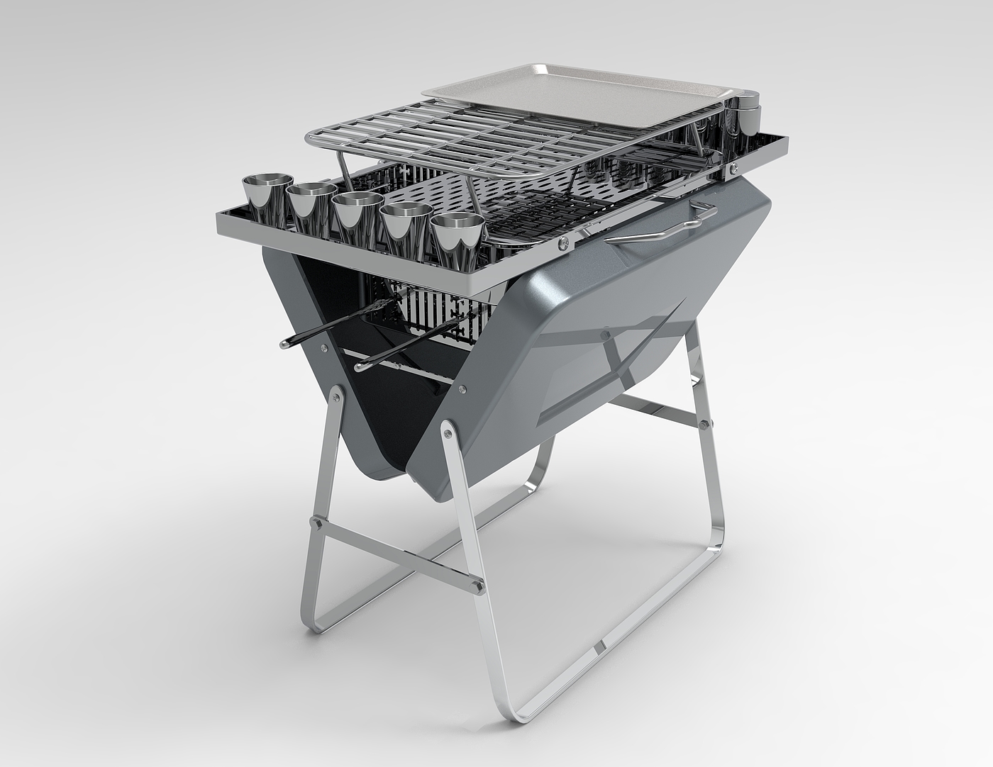 Camping, Product Design, Briefcase, Barbecue，