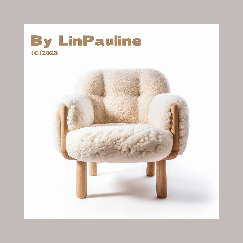 furniture design ，Single chair，Lamb cashmere，