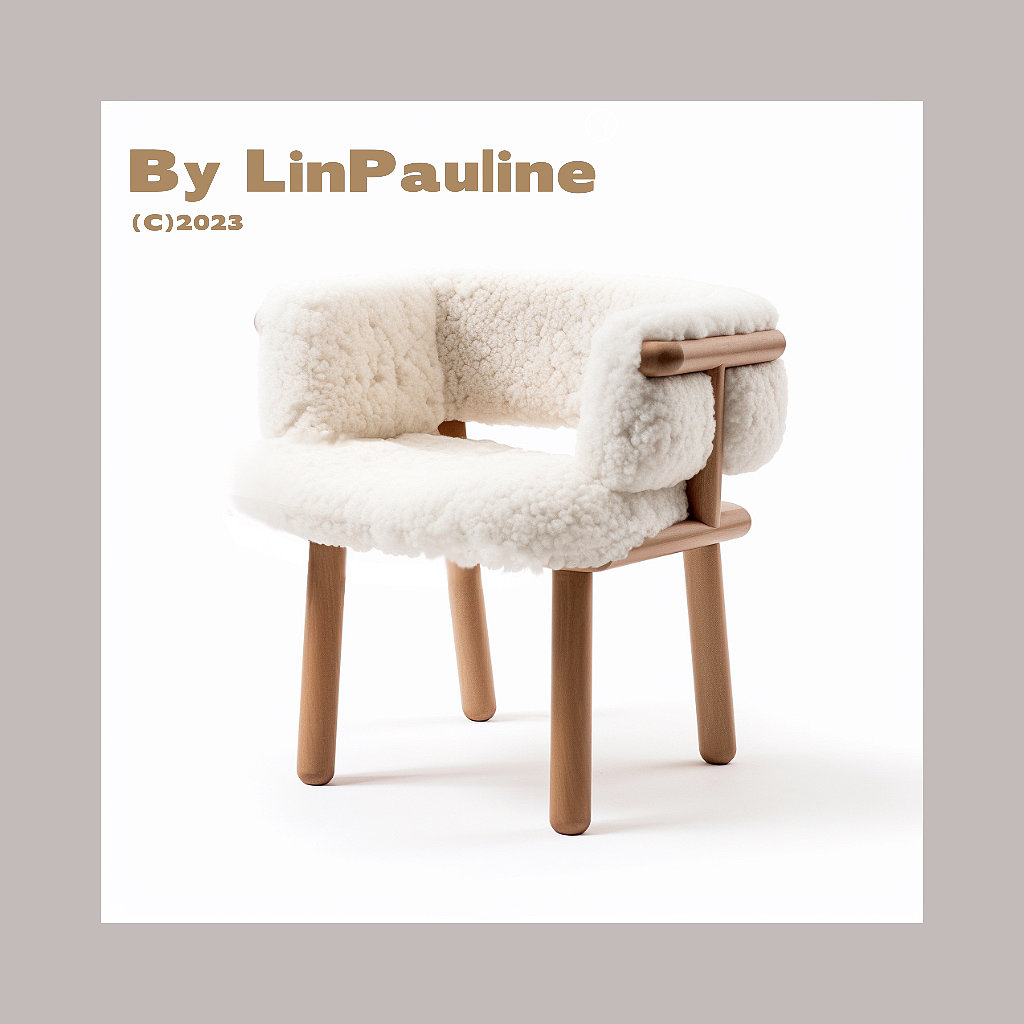 furniture design ，Single chair，Lamb cashmere，