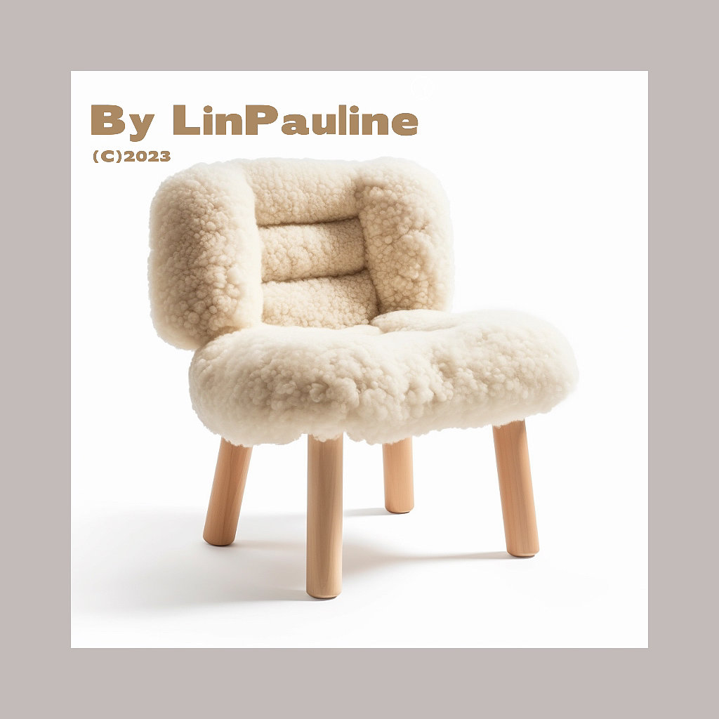 furniture design ，Single chair，Lamb cashmere，