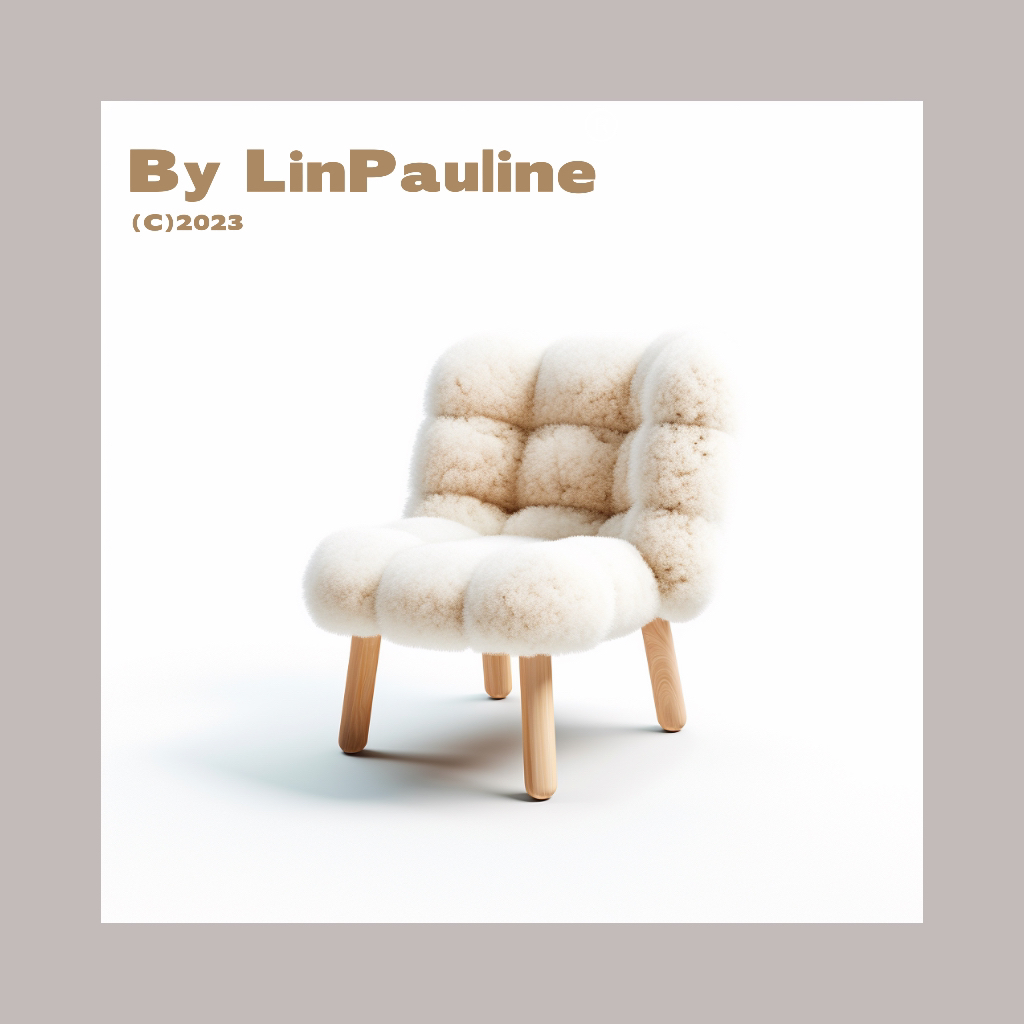 furniture design ，Single chair，Lamb cashmere，