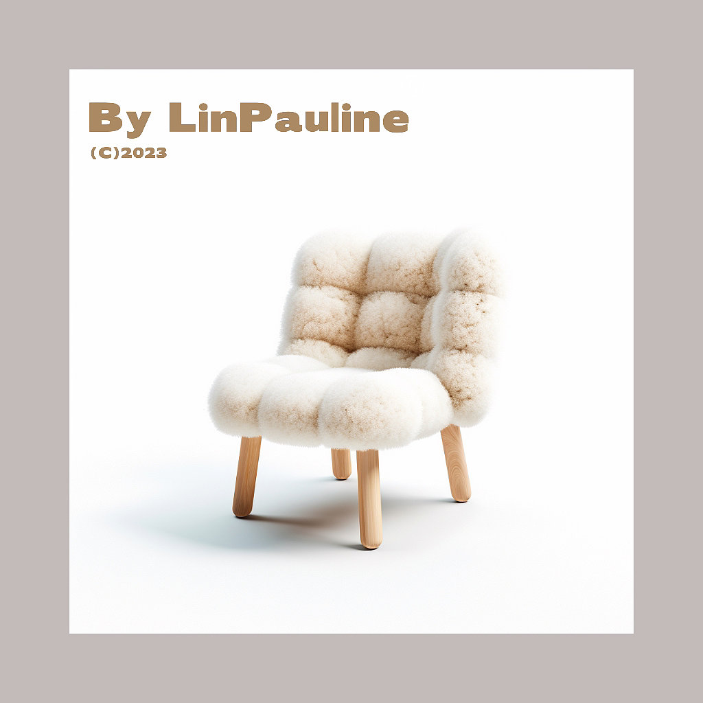 furniture design ，Single chair，Lamb cashmere，