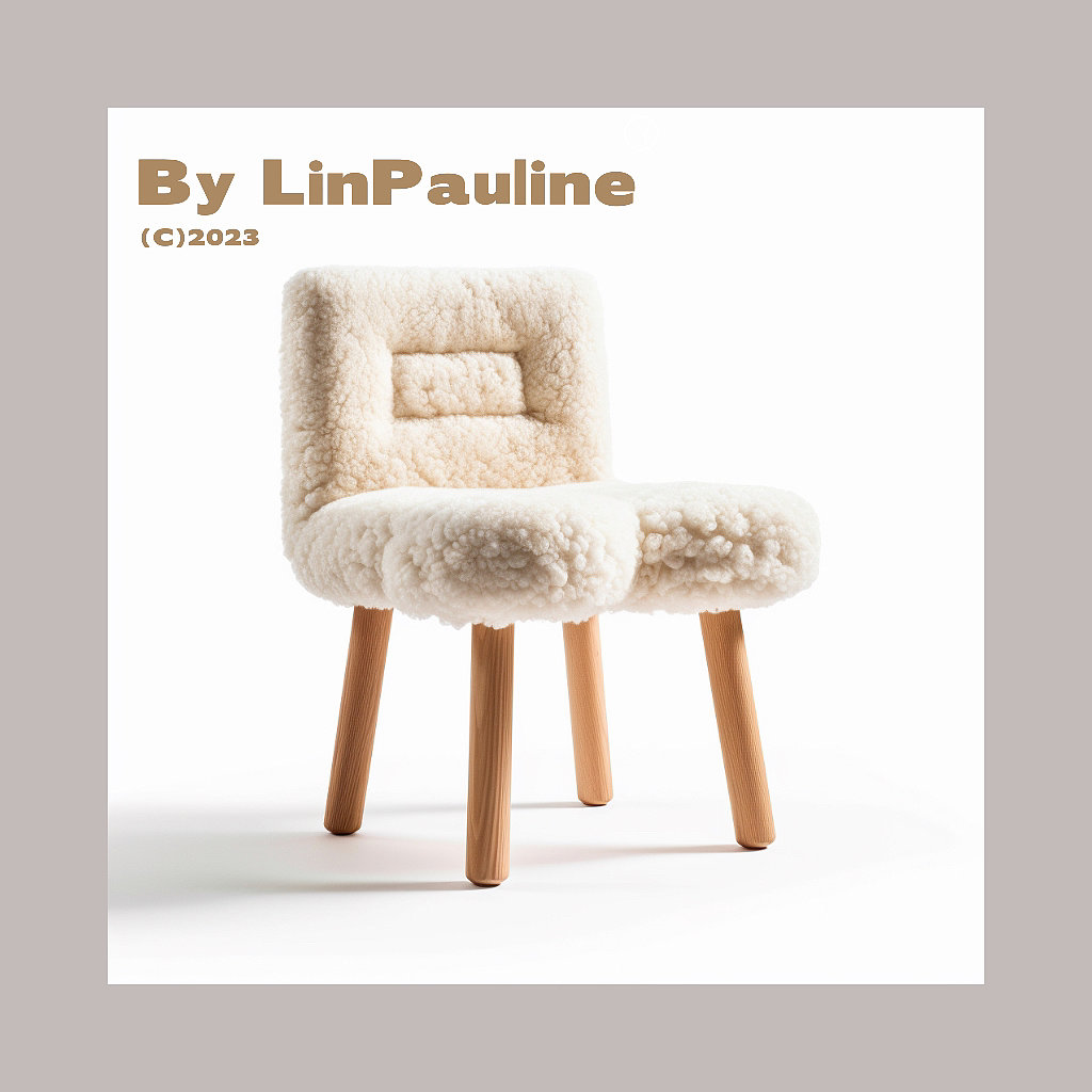 furniture design ，Single chair，Lamb cashmere，