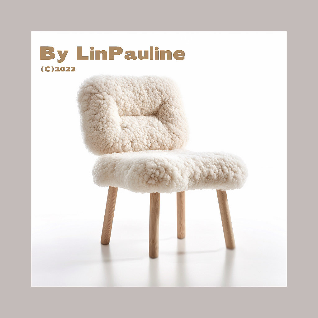 furniture design ，Single chair，Lamb cashmere，