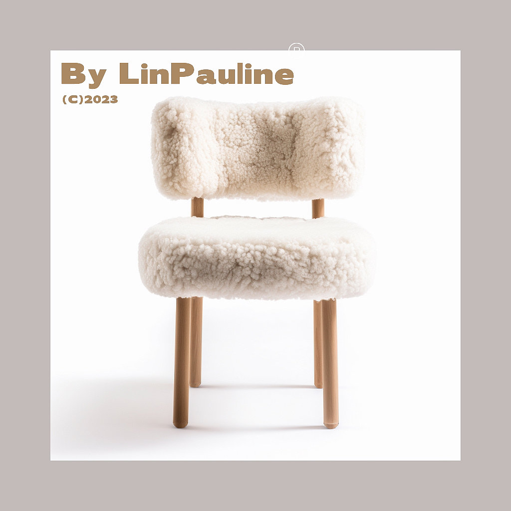 furniture design ，Single chair，Lamb cashmere，