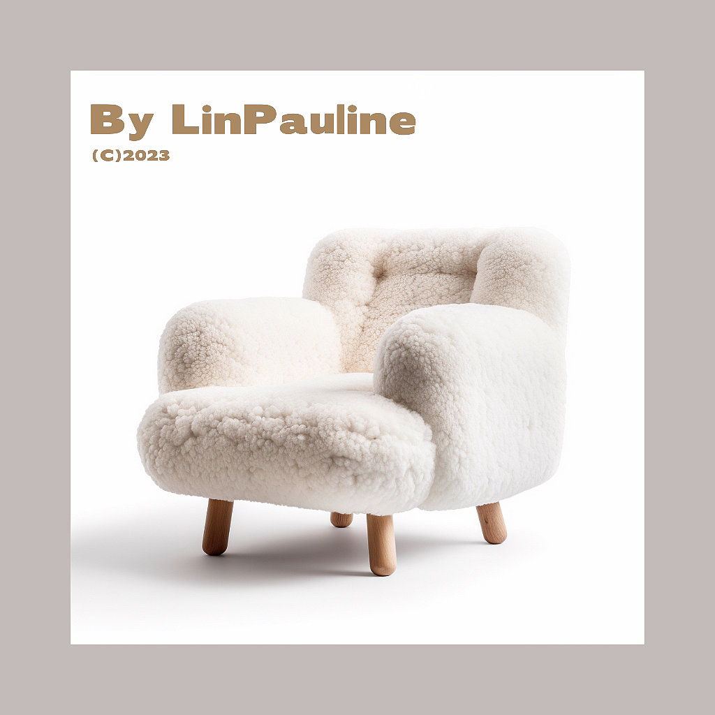 furniture design ，Single chair，Lamb cashmere，