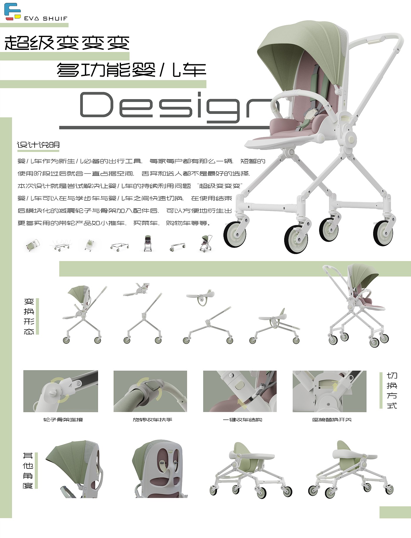 industrial design，product design，Design of mother and baby products，baby carriage，Stroller，Walker，