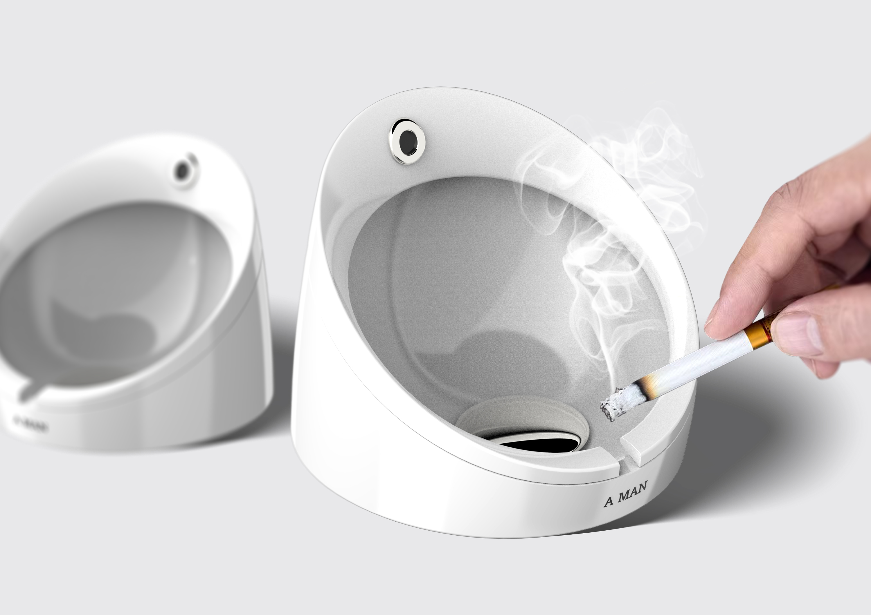 Cigarette butts are no longer nowhere to be placed, men's exclusive ashtrays are waiting for you to try.，Urinal，ashtray，comfort station，uncivilized phenomenon，Evil taste，