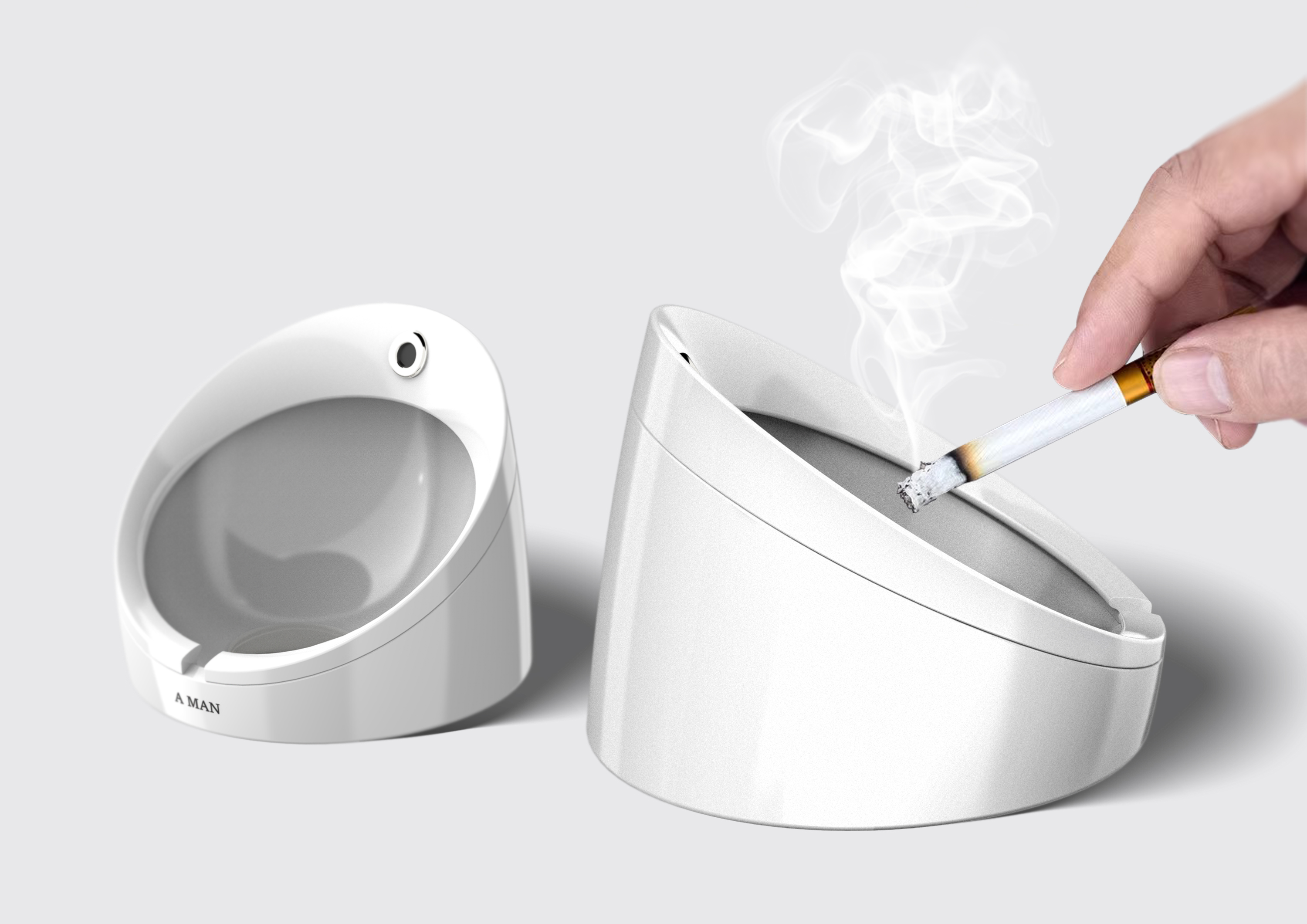 Cigarette butts are no longer nowhere to be placed, men's exclusive ashtrays are waiting for you to try.，Urinal，ashtray，comfort station，uncivilized phenomenon，Evil taste，