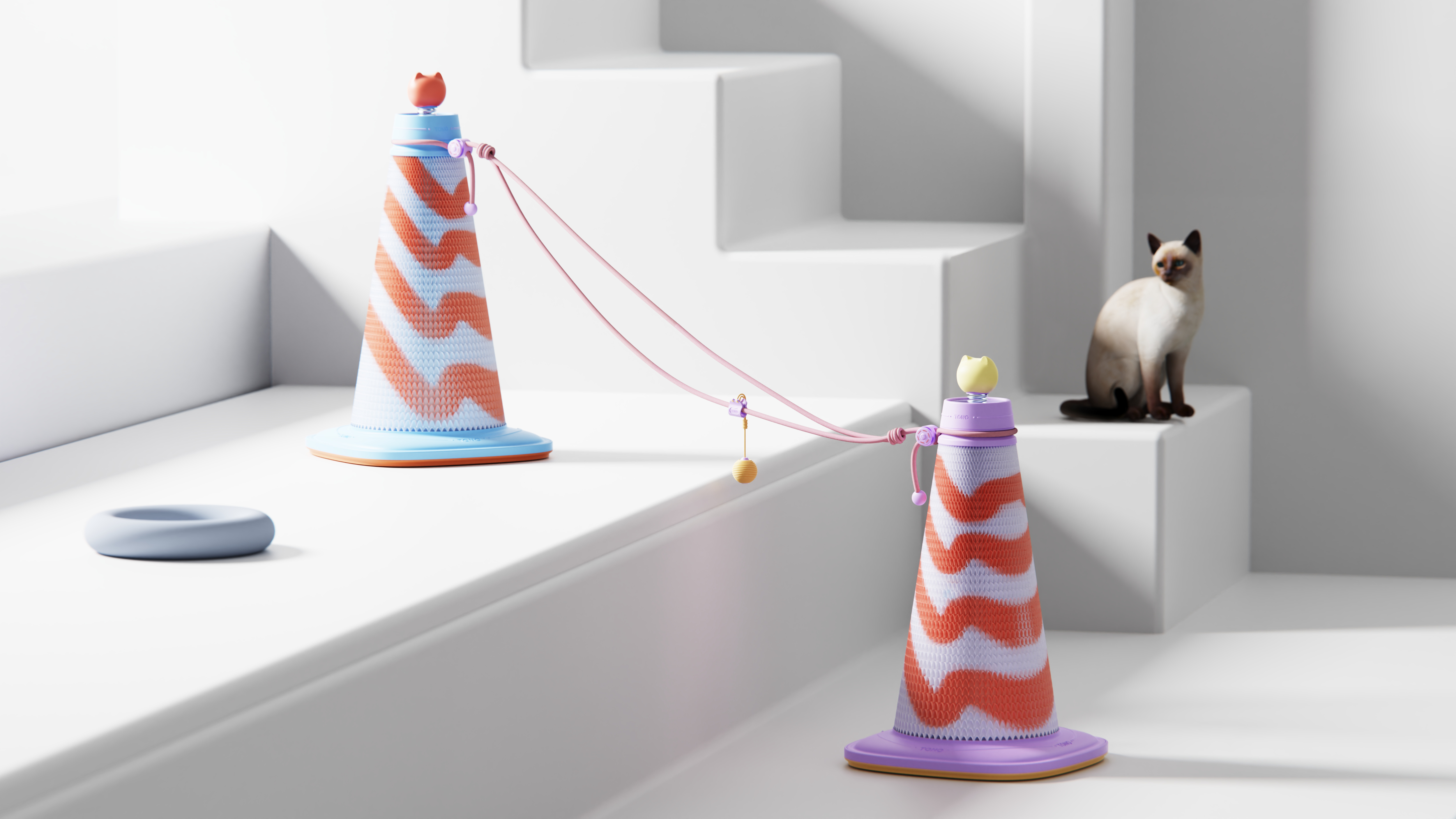product design，industrial design，Pets，cat，Cat scratch board，original，keyshot，Render，