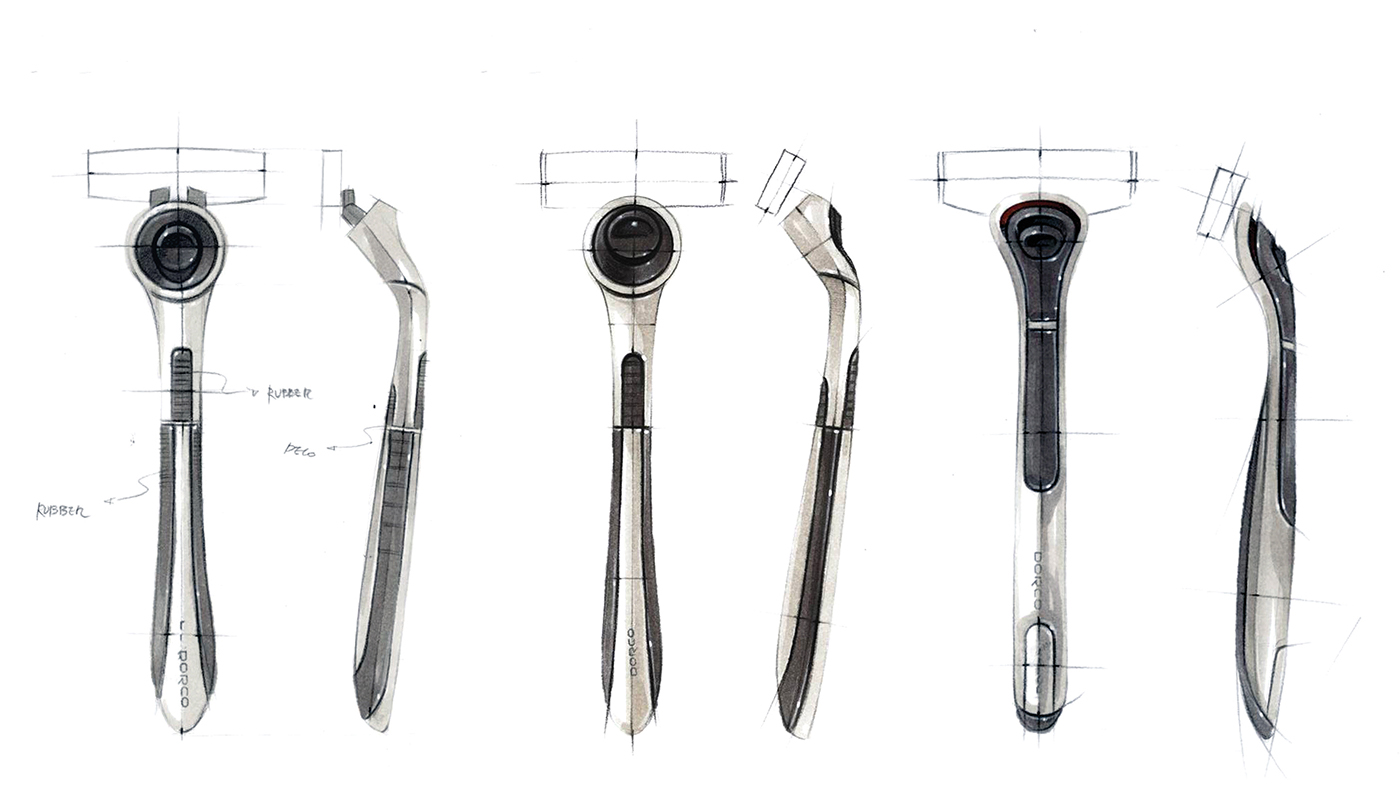Hand drawn，razor，Korean brand，Dorco，