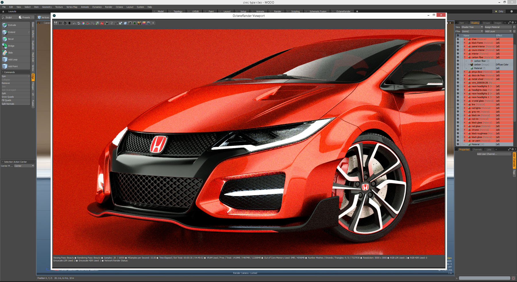 civic ，vehicle，Render，Model，Revision，