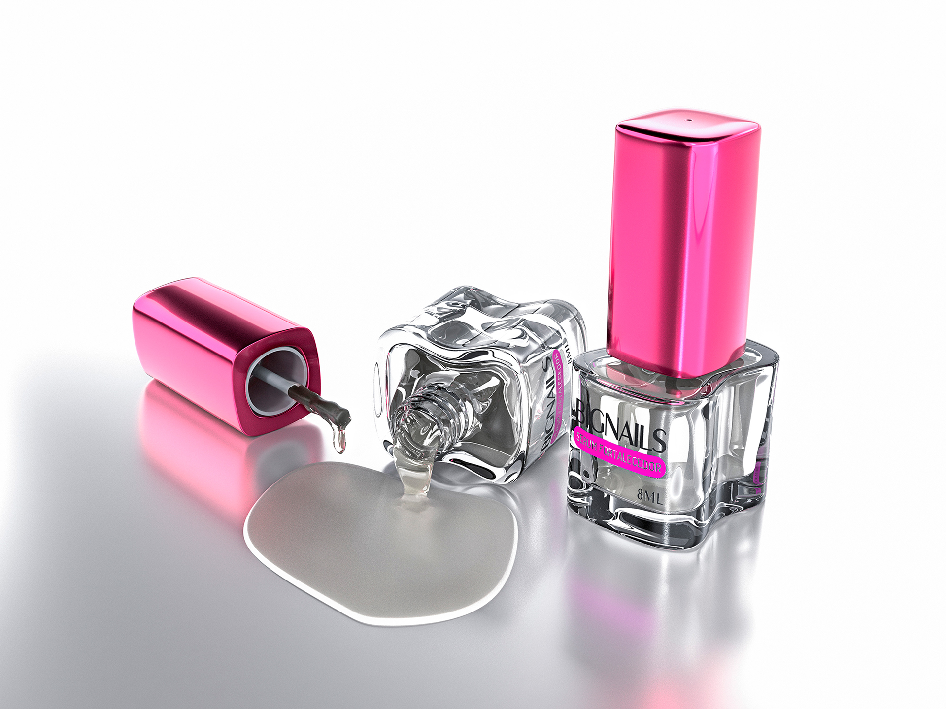 cgi，Nail Polish，product design，Glass，
