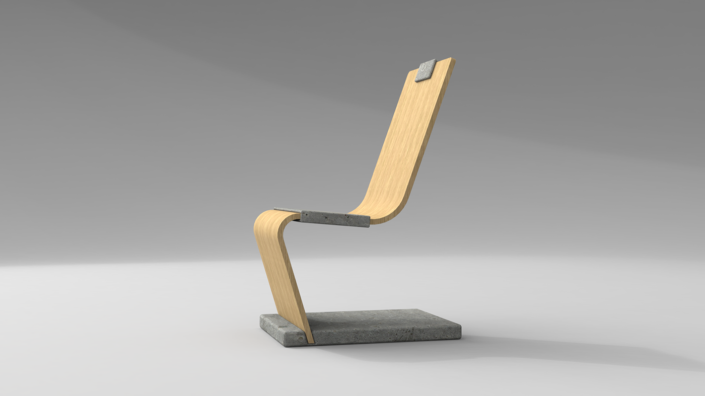 Wood Stone Chair，chair，furniture，Interior design，