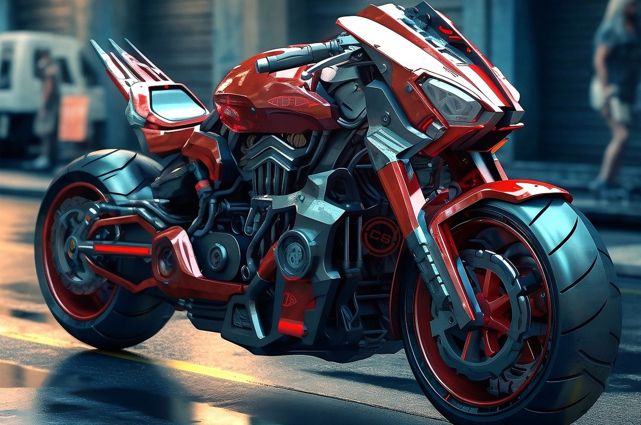 motorcycle，originality，vehicle，Artificial intelligence AI，Marvel，Superhero Motorcycle，