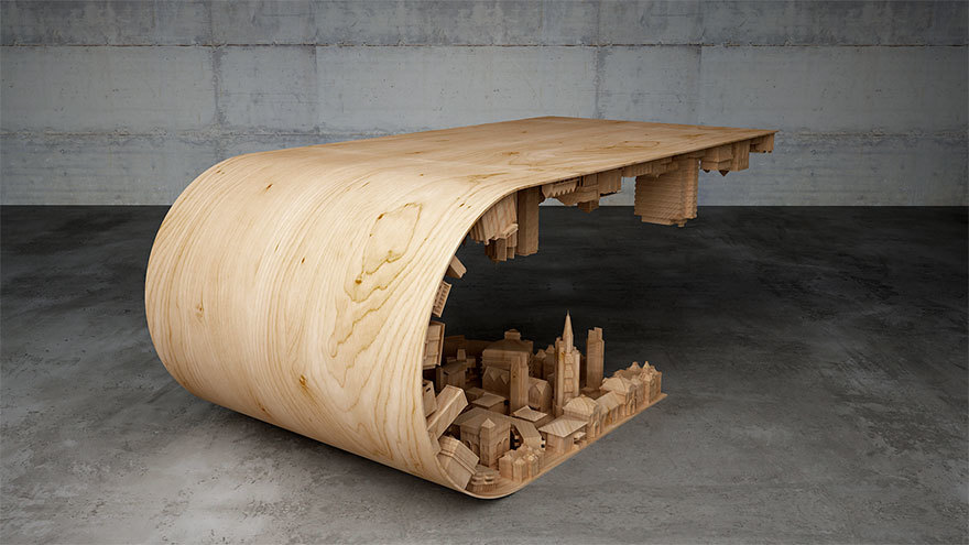 Home Furnishing，furniture，woodiness，Sculpture，Art，city，