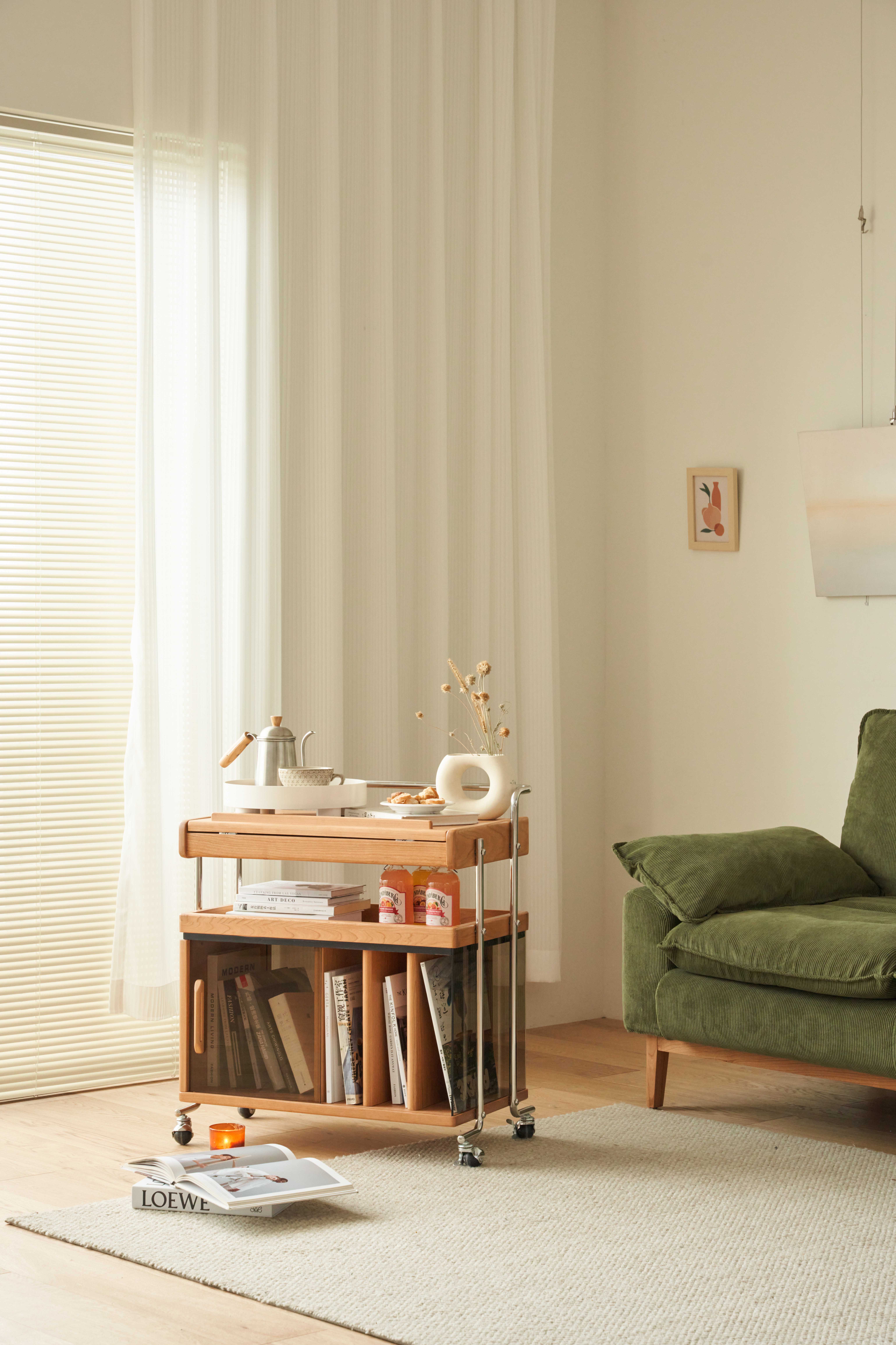 furniture design ，Solid wood furniture，industrial design，Original design，Mobile Side Cabinet，