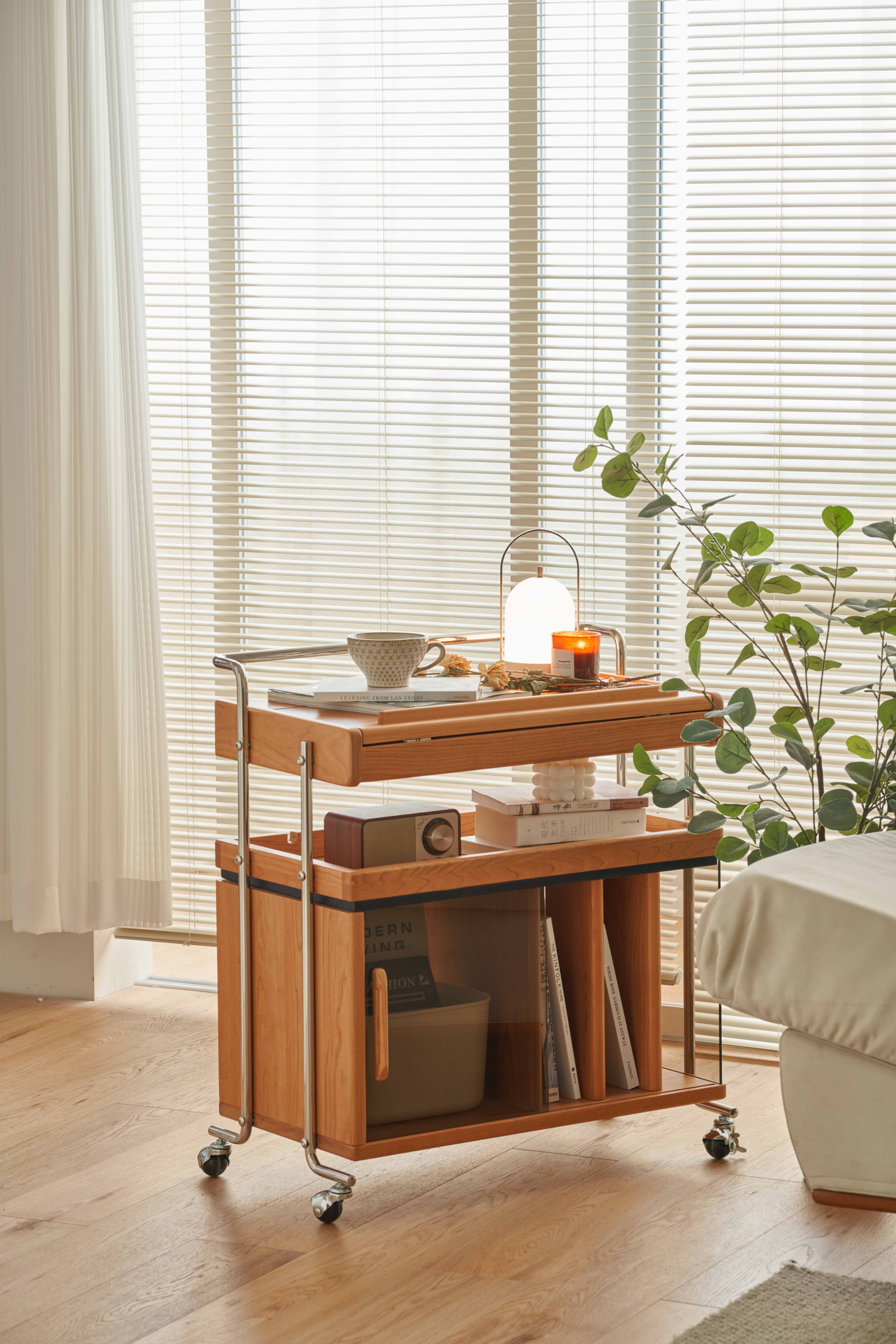 furniture design ，Solid wood furniture，industrial design，Original design，Mobile Side Cabinet，