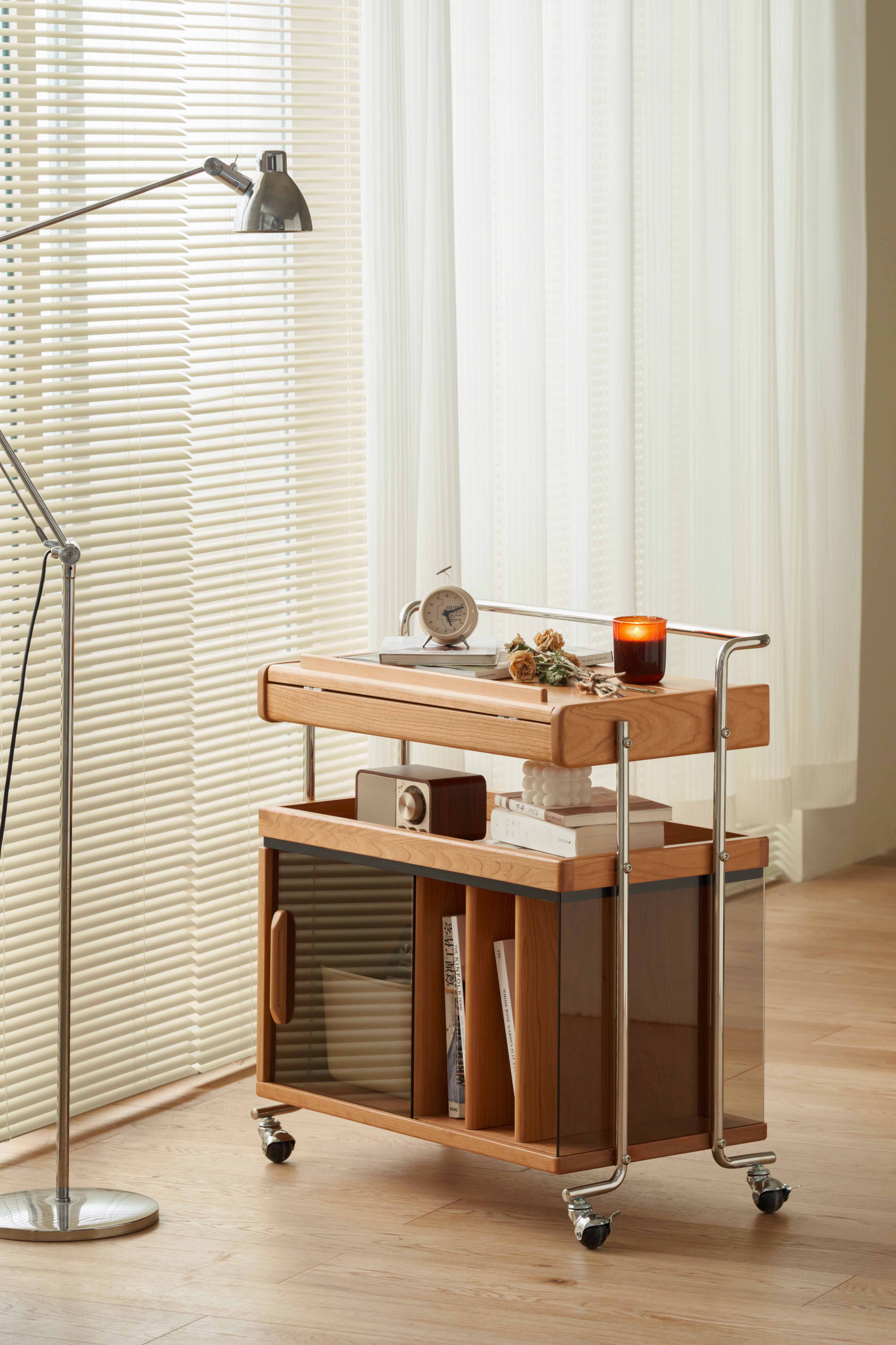 furniture design ，Solid wood furniture，industrial design，Original design，Mobile Side Cabinet，