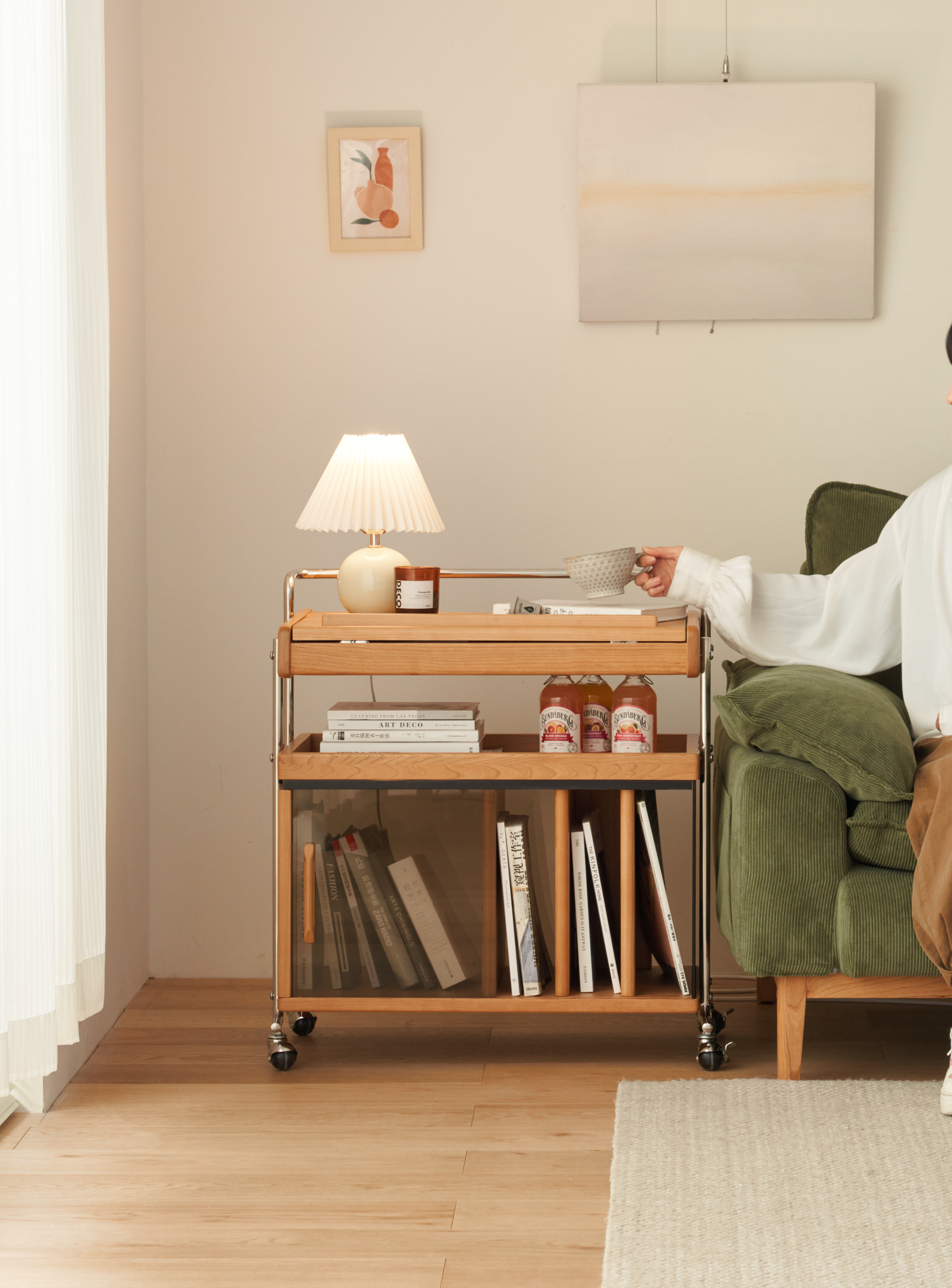 furniture design ，Solid wood furniture，industrial design，Original design，Mobile Side Cabinet，