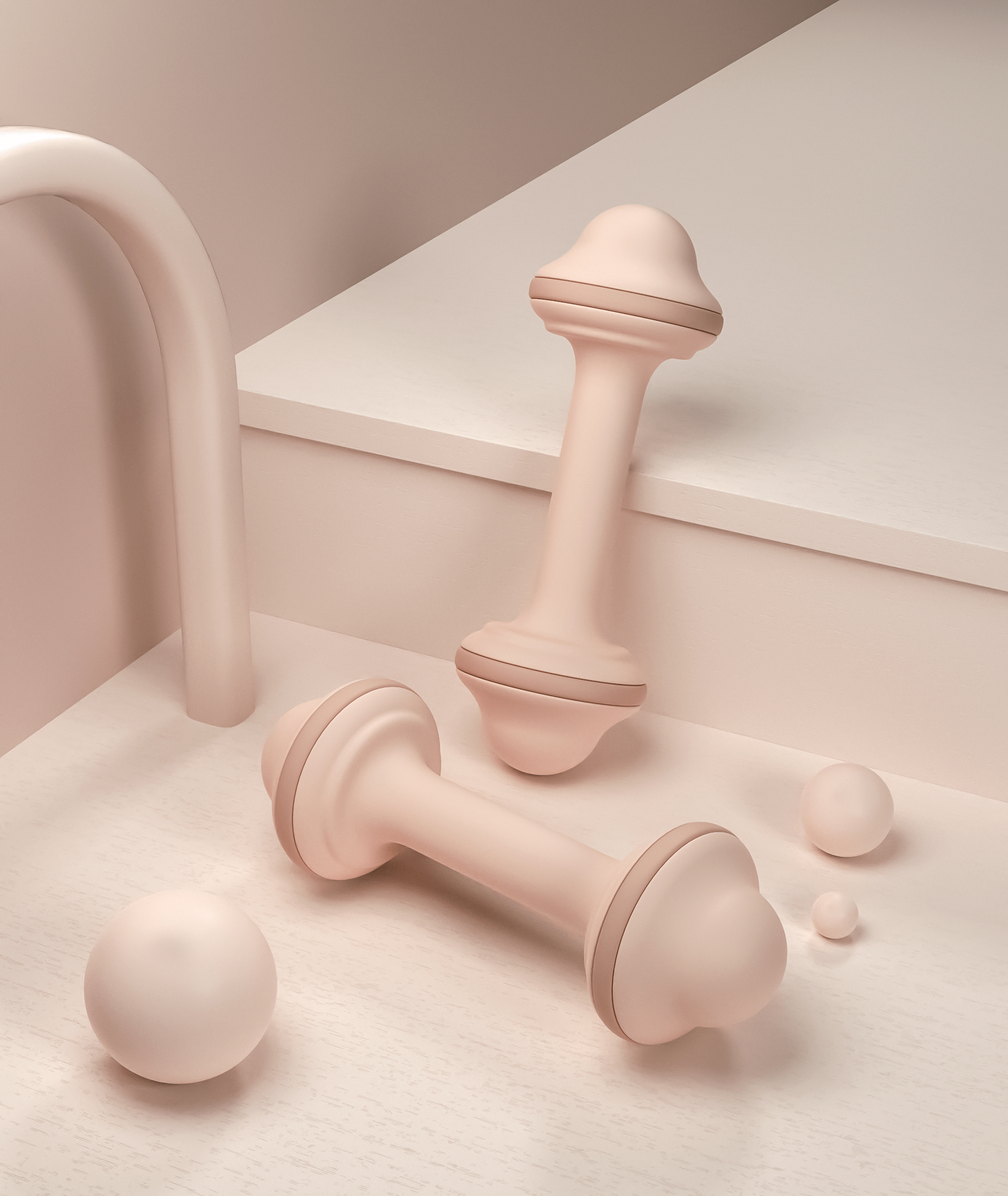 Female dumbbell，product design，