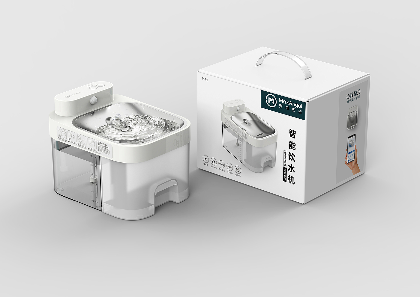 Clean dirt separation automatic water dispenser，Pet water dispenser，Pet products design，Gold standard design，Designer Xiong muguo，Pet water feeder，