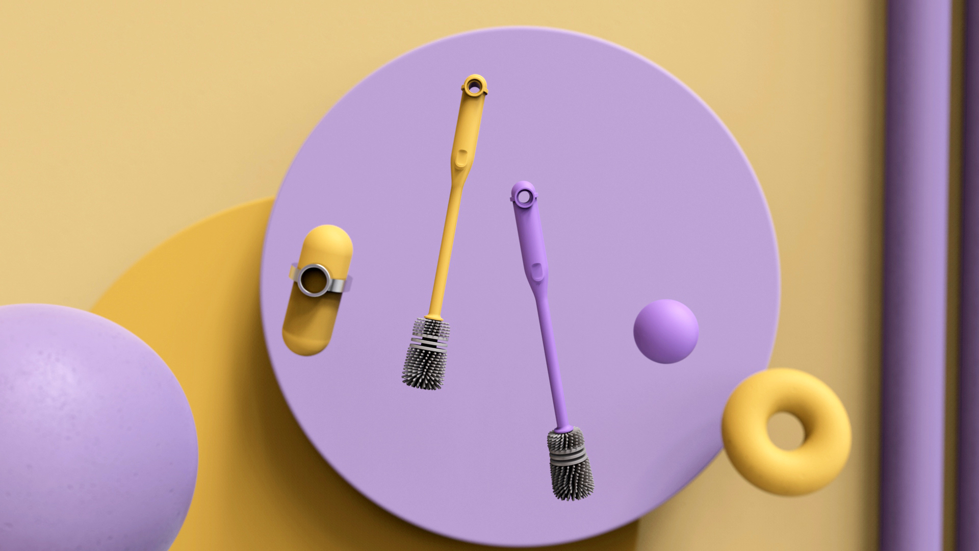 Cup brush，Department store，clean，Cartoon，Kitchen supplies，Housewear & Furnishings，brush，Plastic，