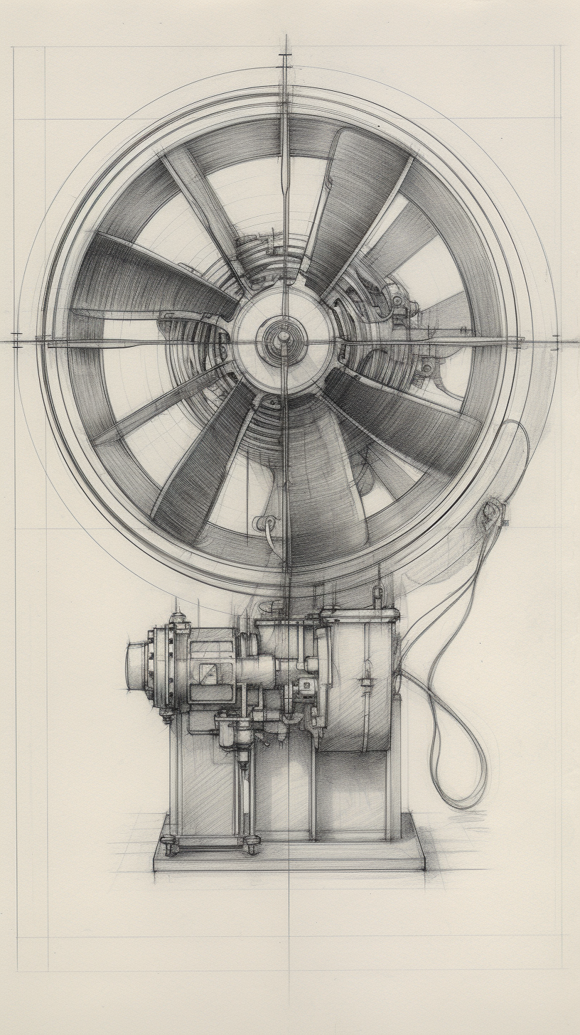 electric fan，a design chart，Concept renderings，sense of lighting atmosphere，