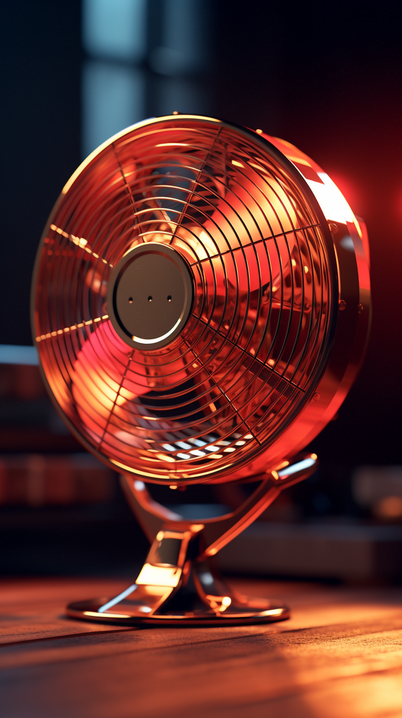 electric fan，a design chart，Concept renderings，sense of lighting atmosphere，