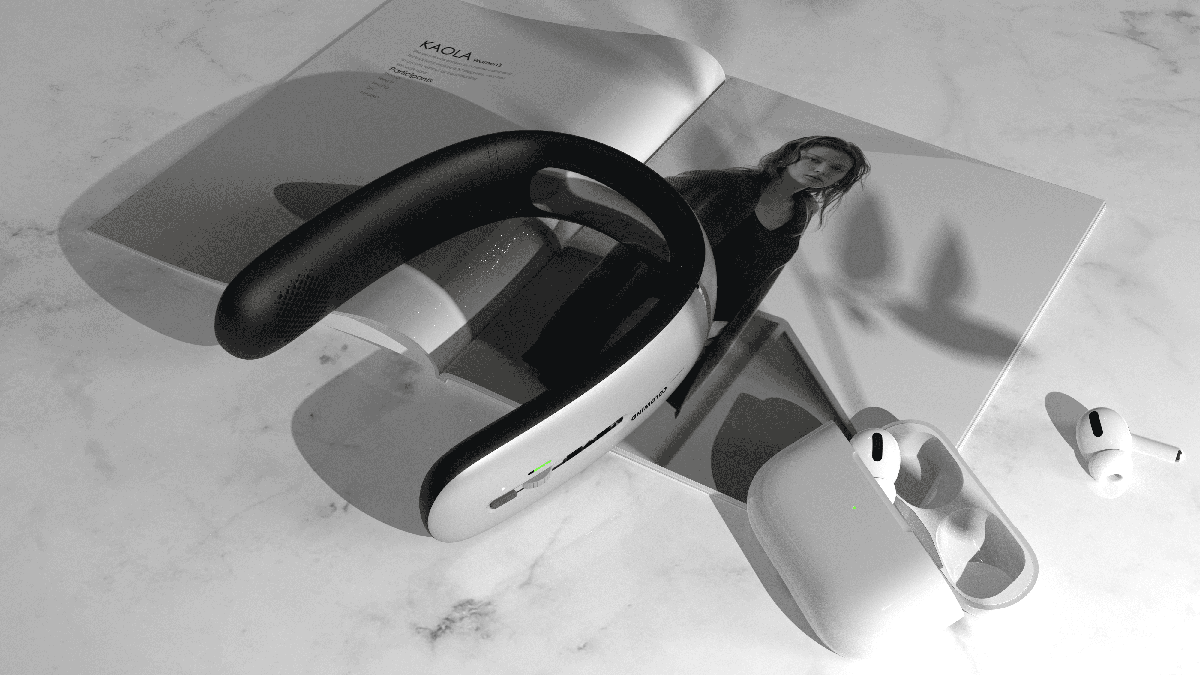 Hanging neck fan design，