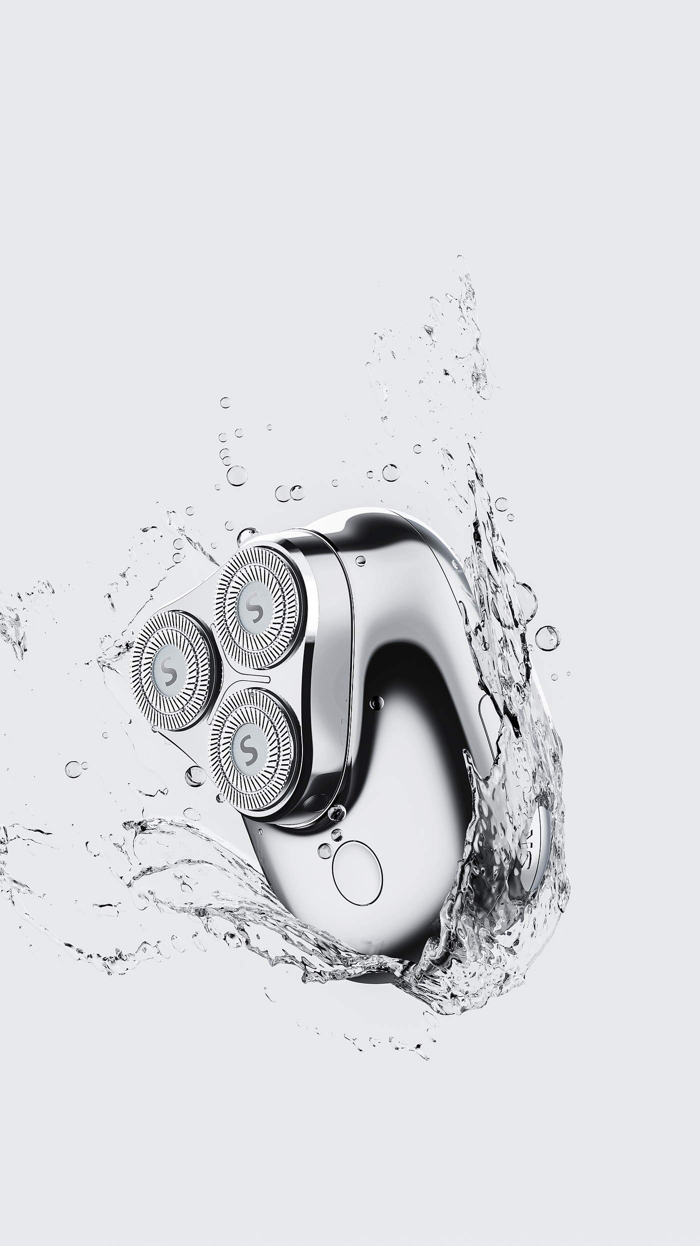 razor，Travel Shaving，industrial design，product design，electroplate，rotary shaver，