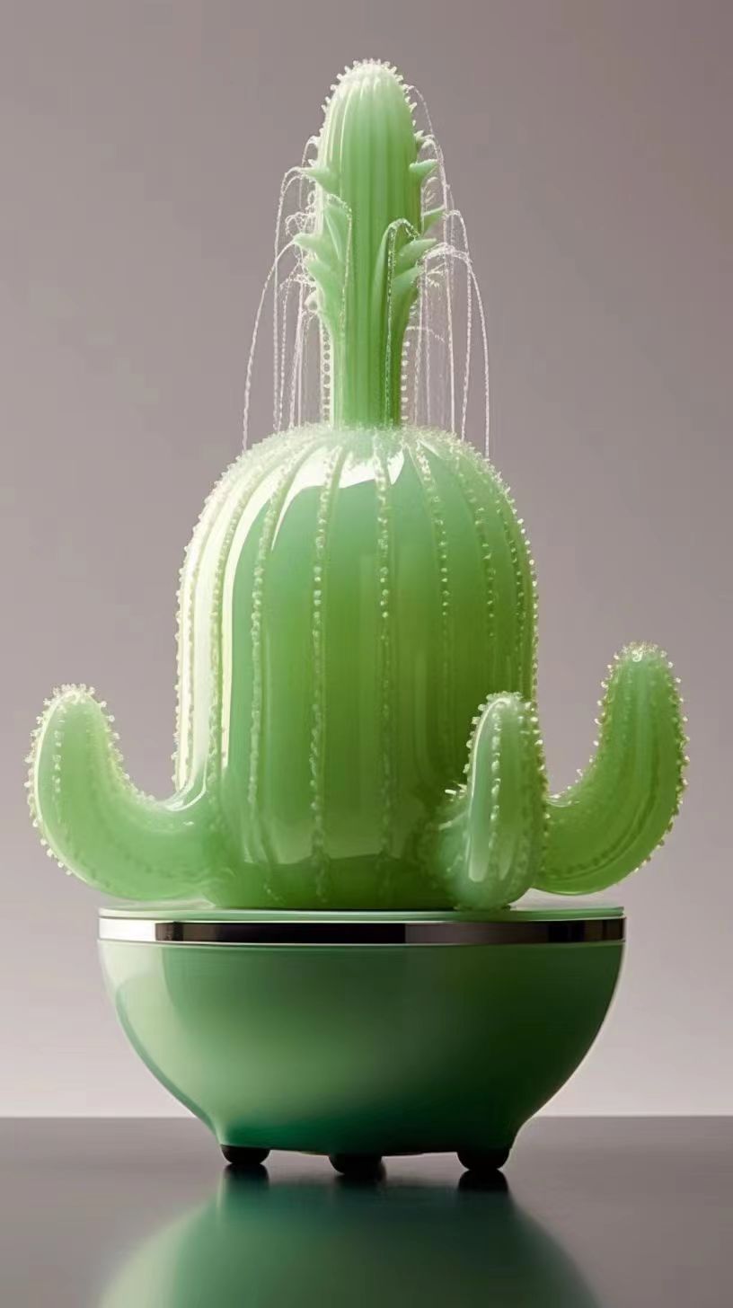 Humidifier，conceptual design，Green plants，combination，White products，